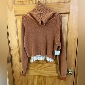 Free People Negroni Turtleneck Cropped Sweater Women’s Size Medium